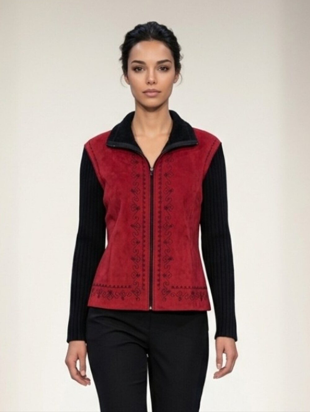 Coldwater Creek Women's 80'S/90'S Fleece Ribbed Sleeve Jacket